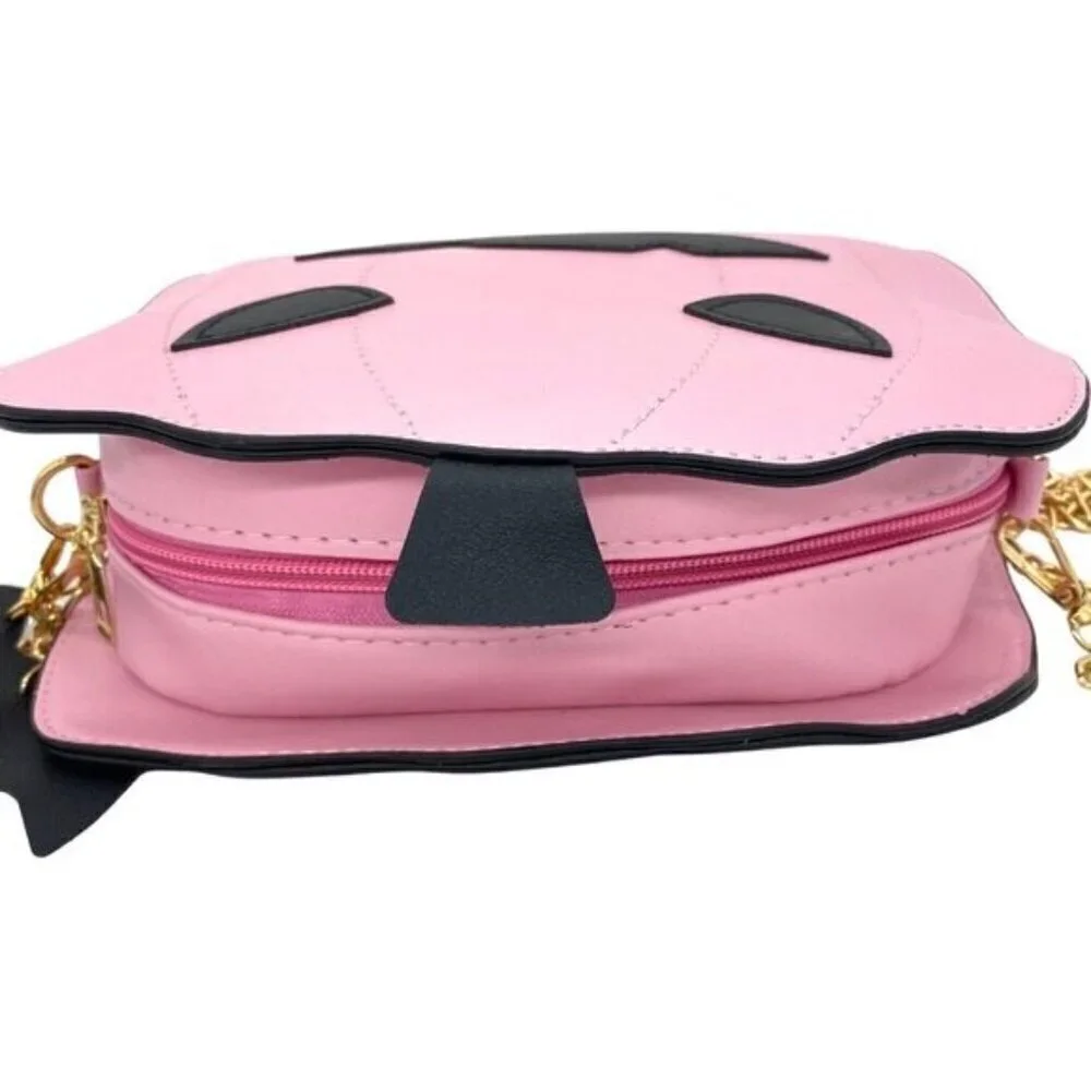 Pink Pumpkin Jack-O-Lantern Crossbody Bag Purse